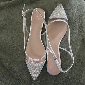 Clear rhinestone Aldo flats